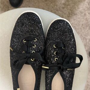 Kate Spade Black Glitter Sneakers